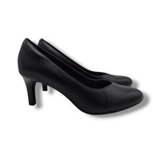 Clarks Collection Dancer Nolin Pump Womens 8‎ Black Textured Leather